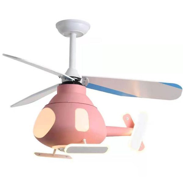 Cartoon Creative Aircraft Design LED Downrods Ceiling Fan Light - Image 12