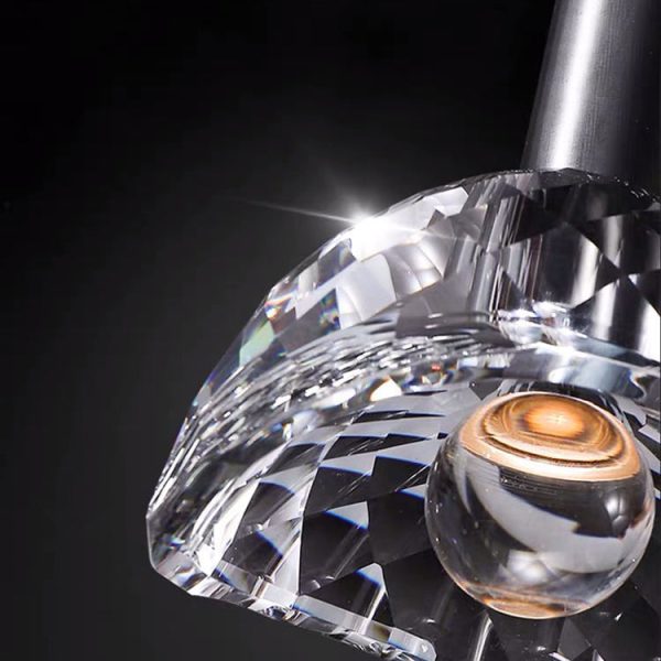 Contemporary Luxury Dazzling Curve Crystal Brass 1-Light Pendant Light For Living Room - Image 8