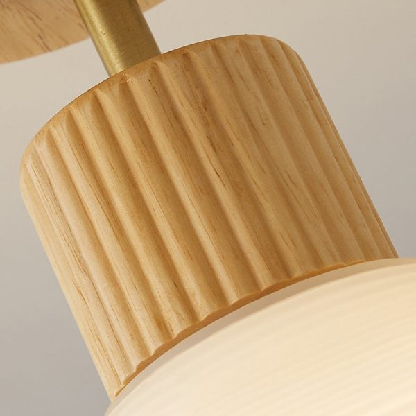 Nordic Log Striped Glass Oval 1-Light Semi-Flush Mount Ceiling Light - Image 12