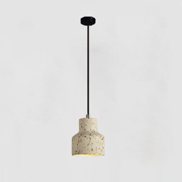 Contemporary Scandinavian Round Terrazzo Jade 1-Light Pendant Light For Living Room - Image 18