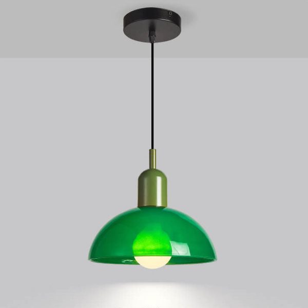 Modern Minimalist Glass Hemisphere 1-Light Pendant Light - Image 38