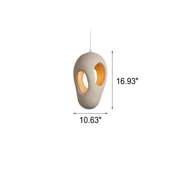 Japanese Wabi-sabi Resin Geometric Circle 1-Light Pendant Light - Image 8