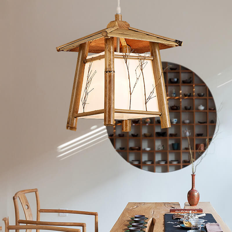 13-b0a8c7cd-3a0c-4e94-8c25-8d8bf9c05c88.jpg Japanese Rustic Vintage Bamboo Weaving 1-Light Pendant Light - Image 1