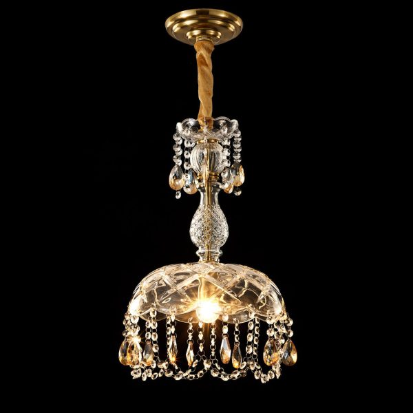 Modern Luxury Crystal Hanging Dome 1-Light Pendant Light - Image 19