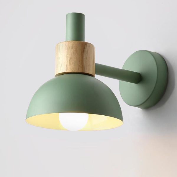 Modern Classic Macaron Solid Color Wood Iron 1-Light Wall Sconce Lamp - Image 10