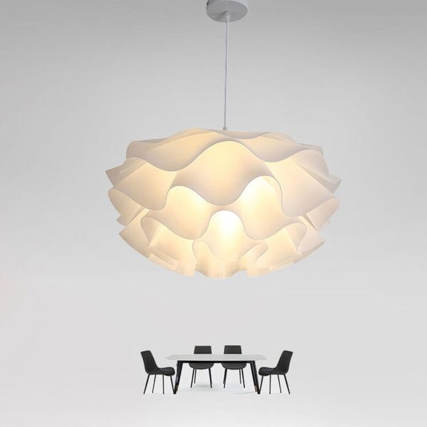 Modern Minimalist Floral Petal Multi-Layered Acrylic 1-Light Pendant Light - Image 3