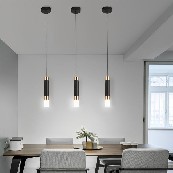 Personality Minimalist LED Black Nordic Pendant Light Kitchen Island Lighting - Image 8