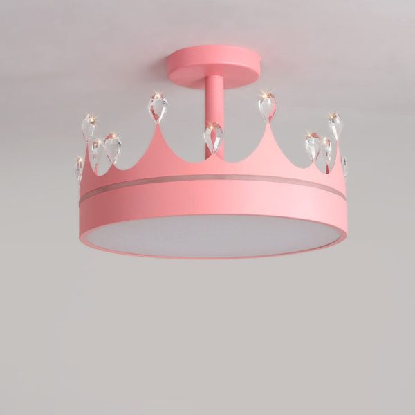 Cartoon Creative Crown LED Kids Semi-Flush Mount Ceiling Light - Image 14