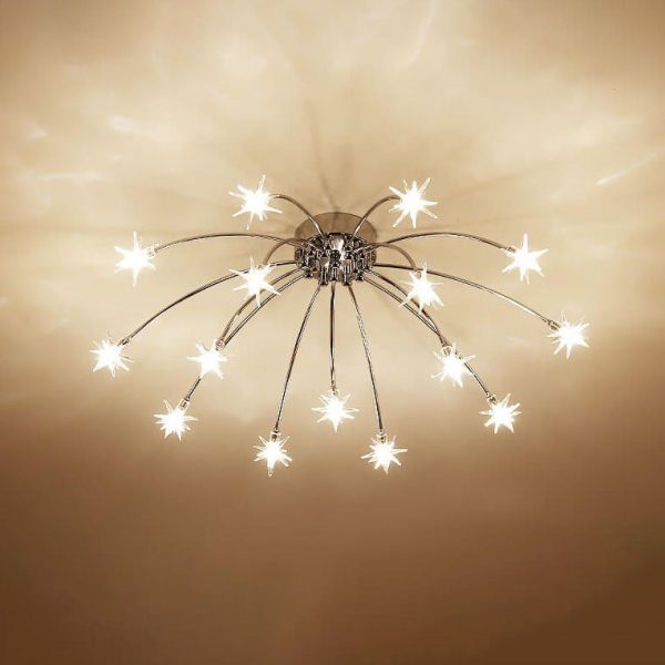 Contemporary Creative Full Of Star Iron 12/21/28 Light Flush Mount Ceiling Light For Living Room - Image 16
