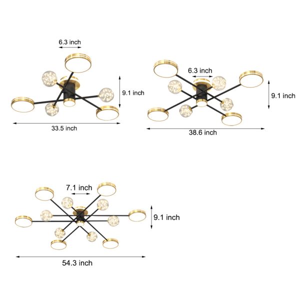 Starry Flowers Three Step Dimming Modern Ceiling Lights Fixture Hanging Lamp - Image 7