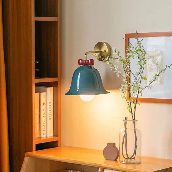 French Minimalist Bell Butterfly Iron 1-Light Wall Sconce Lamp - Image 2