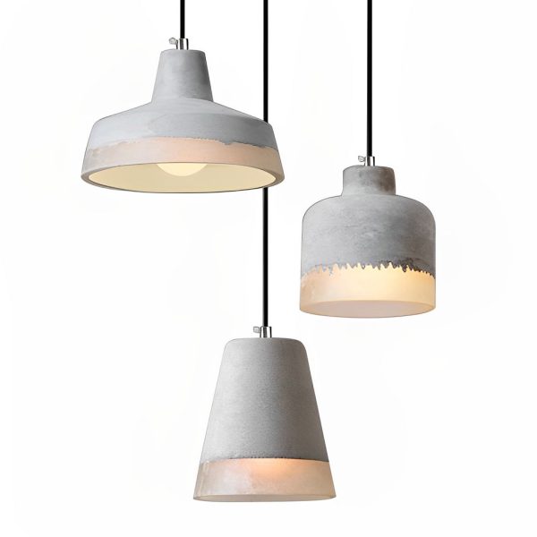 Round Creative Resin Cement Minimalist Industrial Pendant Light Chandelier - Image 13