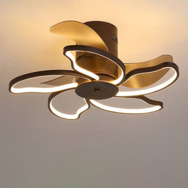 Nordic Minimalist Petal Shaped LED Semi-Flush Mount Ceiling Fan Light - Image 5