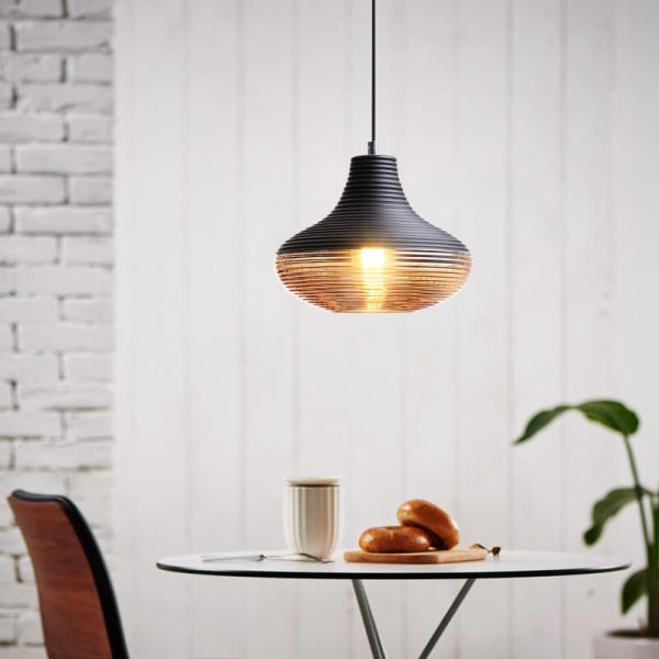 Modern Ribbed Glass 1 -Light Pendant Light - Image 6