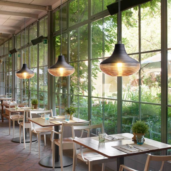 Modern Ribbed Glass 1 -Light Pendant Light - Image 3