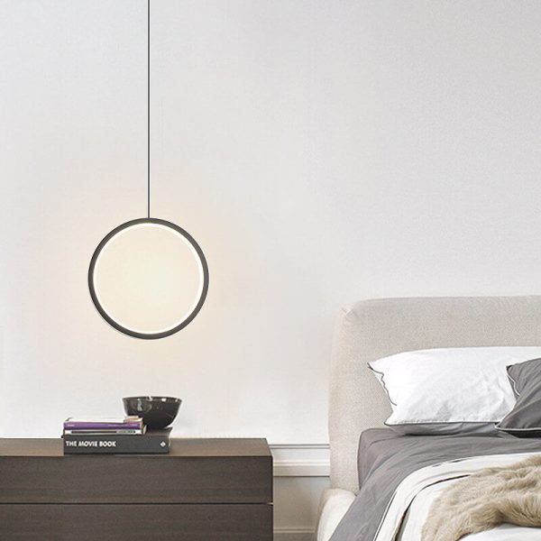 Minimalist Circle 1-Light LED Metal Shade Pendant Light - Image 8
