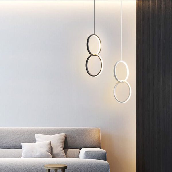 Minimalist Circle 1-Light LED Metal Shade Pendant Light - Image 15