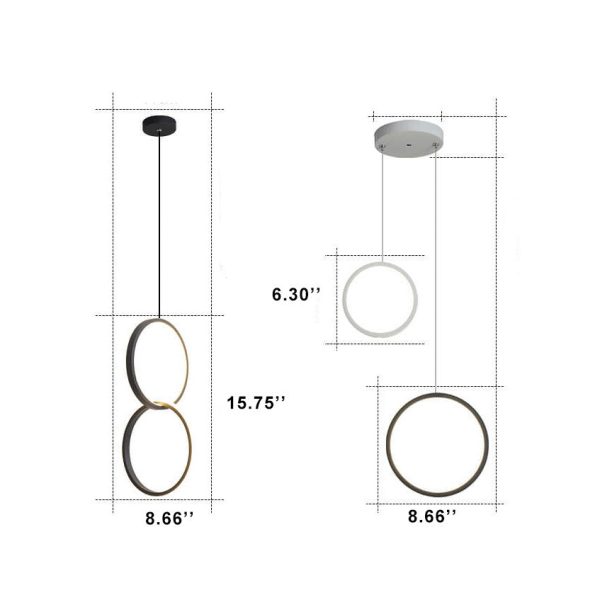 Minimalist Circle 1-Light LED Metal Shade Pendant Light - Image 10
