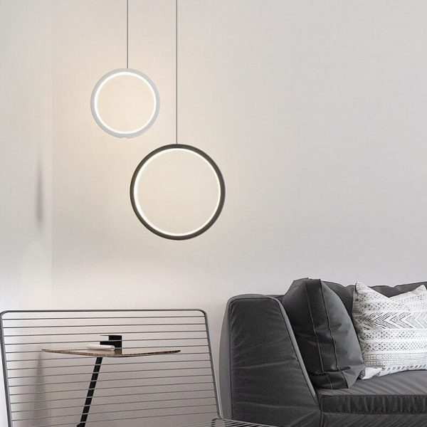 Minimalist Circle 1-Light LED Metal Shade Pendant Light - Image 6