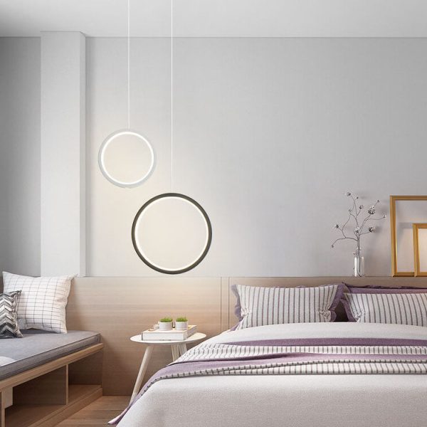 Minimalist Circle 1-Light LED Metal Shade Pendant Light - Image 7