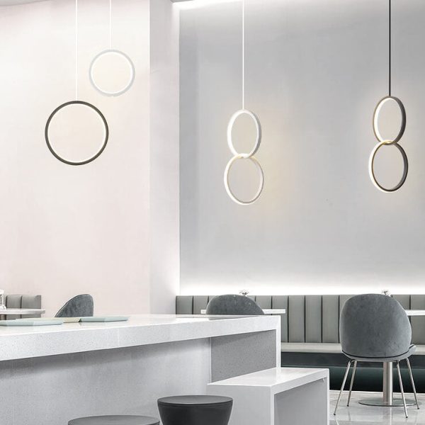Minimalist Circle 1-Light LED Metal Shade Pendant Light - Image 2