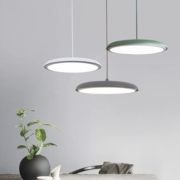 Nordic Macaron Flying Saucer Metal LED Pendant Light - Image 4