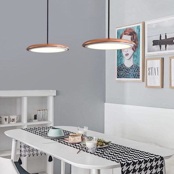 Nordic Macaron Flying Saucer Metal LED Pendant Light - Image 3