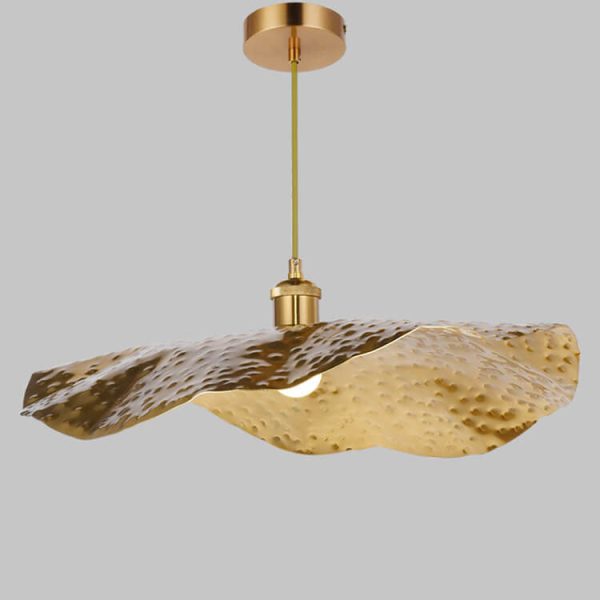 Modern Golden Bronze Color Lotus Leaf Shape 1-Light Pendant Light - Image 13