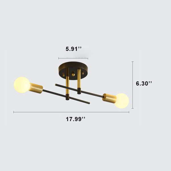 Minimalist 2-Light LED Semi-Flush Mount Lighting - Image 3