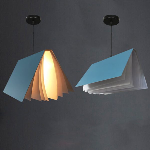 Flying Book 1-Light Metal PVC Book Shade Pendant Light - Image 9