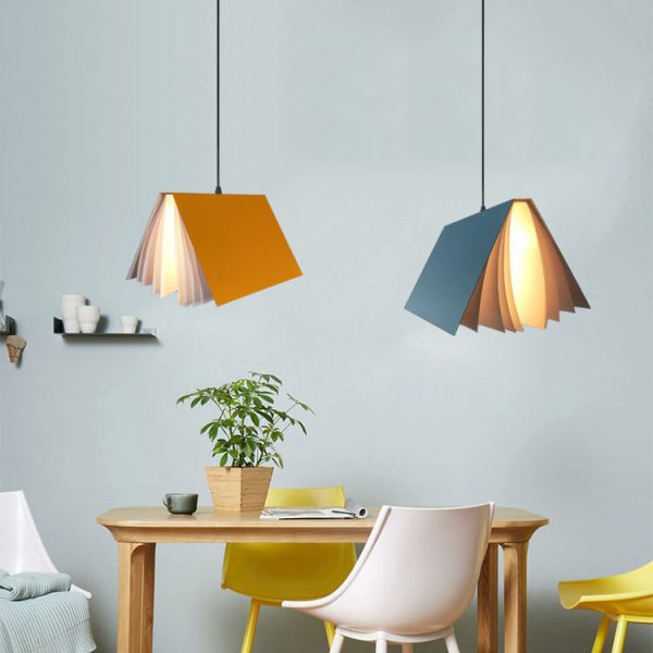 Flying Book 1-Light Metal PVC Book Shade Pendant Light - Image 4