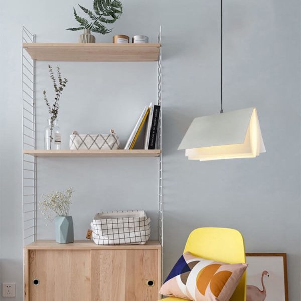 Flying Book 1-Light Metal PVC Book Shade Pendant Light - Image 7