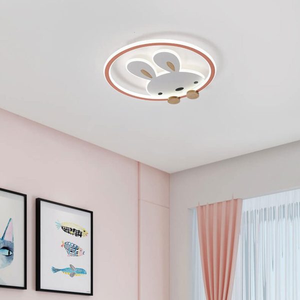 Childlike Modern Simple Cartoon Rabbit Design LED Flush Mount Light - Image 24