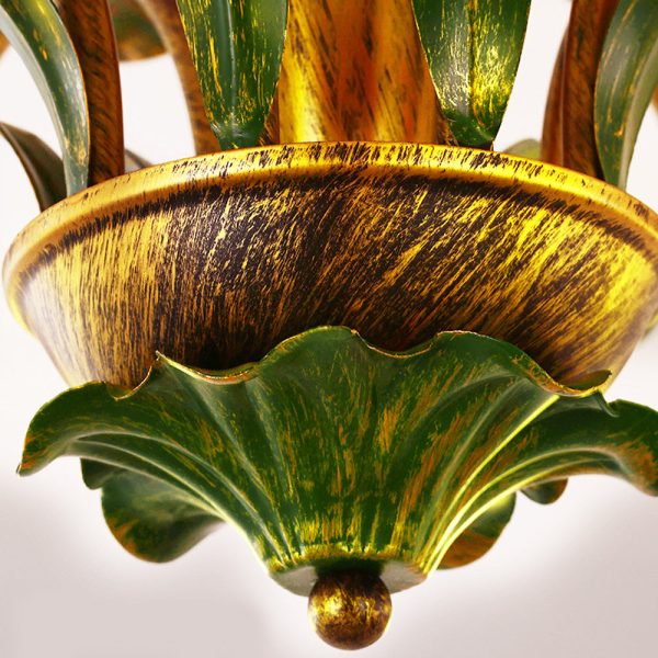 Pastoral Creative Flowers 3 Step Dimming American Style Ceiling Light Fixture - Image 8