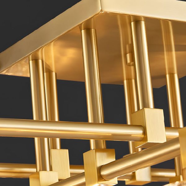 Modern Copper Crystal Cube Semi-Flush Mount Light Fixture, 4/6/8-Light - Image 8