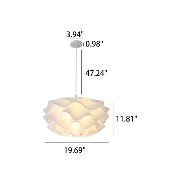 Modern Minimalist Floral Petal Multi-Layered Acrylic 1-Light Pendant Light - Image 5