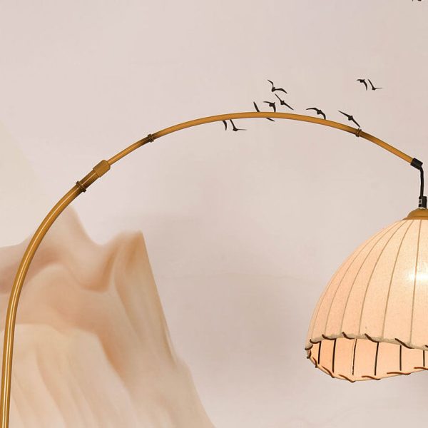 Vintage Fabric Marble Fishing Imitation Bamboo Rod 1-Light Standing Floor Lamp - Image 7