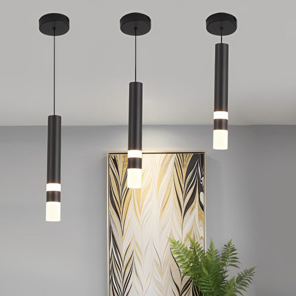Personality Minimalist LED Black Nordic Pendant Light Kitchen Island Lighting - Image 6