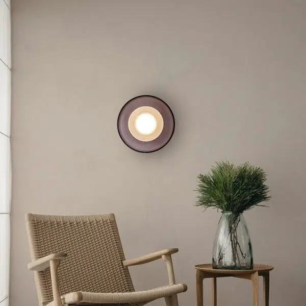 Nordic Vintage Round Hardware Glass LED Wall Sconce Lamp - Image 4