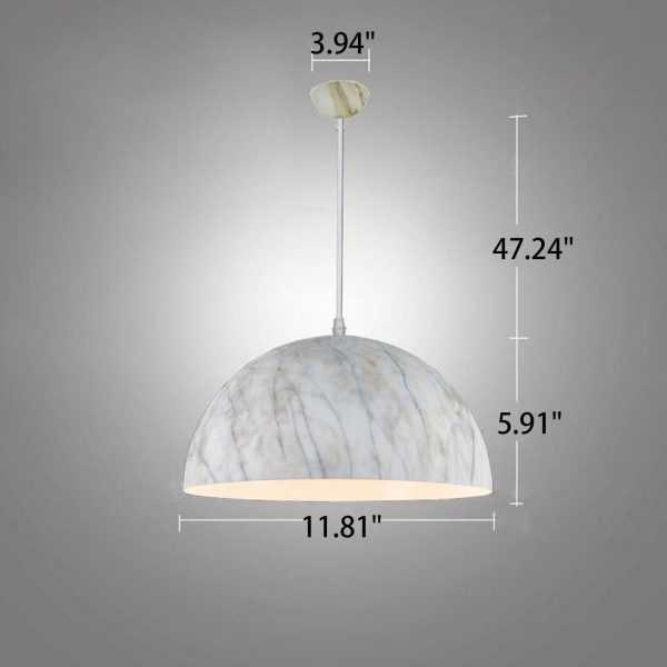 Nordic Minimalist Marbled Semicircle 1-Light Pendant Light - Image 9