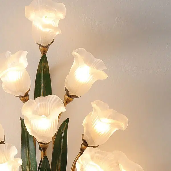 Modern Minimalist Glass Flower 6/10-Light Wall Sconce Lamp - Image 6