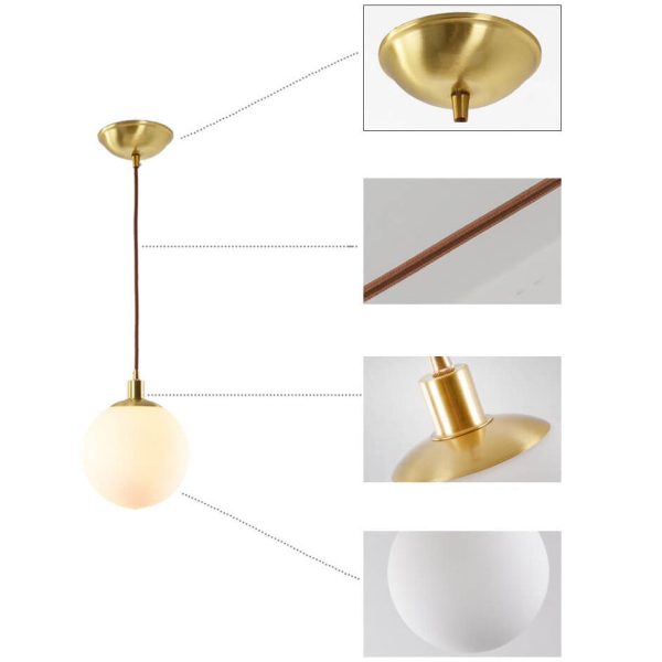 Nordic Minimalist White Orb 1-Light Pendant Light - Image 16