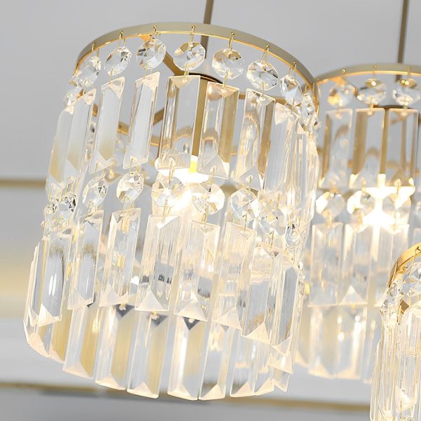 Cylindrical Crystal Shade Three Step Dimming Nordic Hanging Lights Fixture - Image 7
