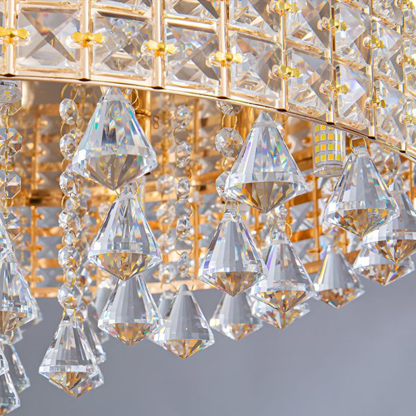 19'' Round Crystal Pendants LED Ceiling Lights Fixture Ceiling Lamp - Image 8