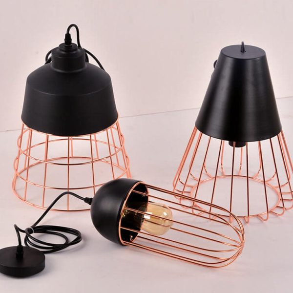 Nordic Creative Iron Cage Geometry 1-Light Pendant Light - Image 21