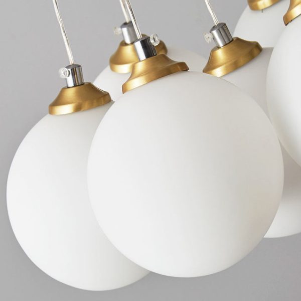 Nordic Light Luxury Glass Balloon Brass 4/5/7 Light Chandelier - Image 13