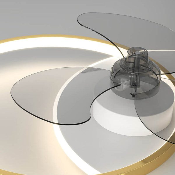 Luxury Double Ring Combination Design LED Flush Mount Fan Light - Image 8