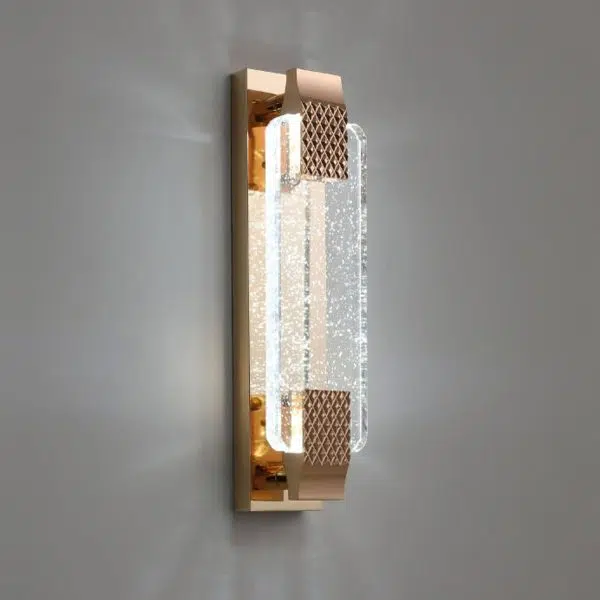 European Light Luxury Rectangular Bubble Crystal LED Wall Sconce Lamp - Image 3