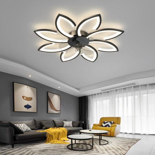 Flower Smart Silent Stepless Dimming LED Modern Ceiling Fan Light - Image 9