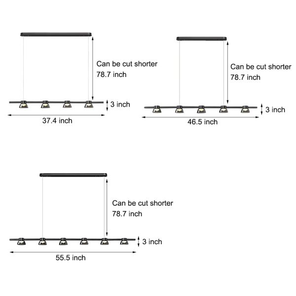 Ring LED Pendant with Smoke Gray Glass Shades - Image 8
